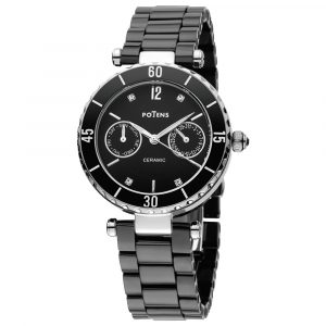 Reloj Potens de cerámica negra